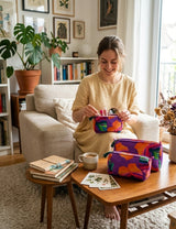 Set of 3 cosmetic bag/pouches with waterproof lining