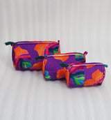 Set of 3 cosmetic bag/pouches with waterproof lining
