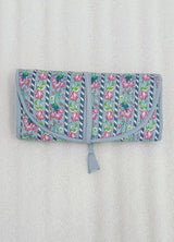 Handcrafted Travel Jewelry Organizer Roll | Artisan Fabric Jewelry Pouch