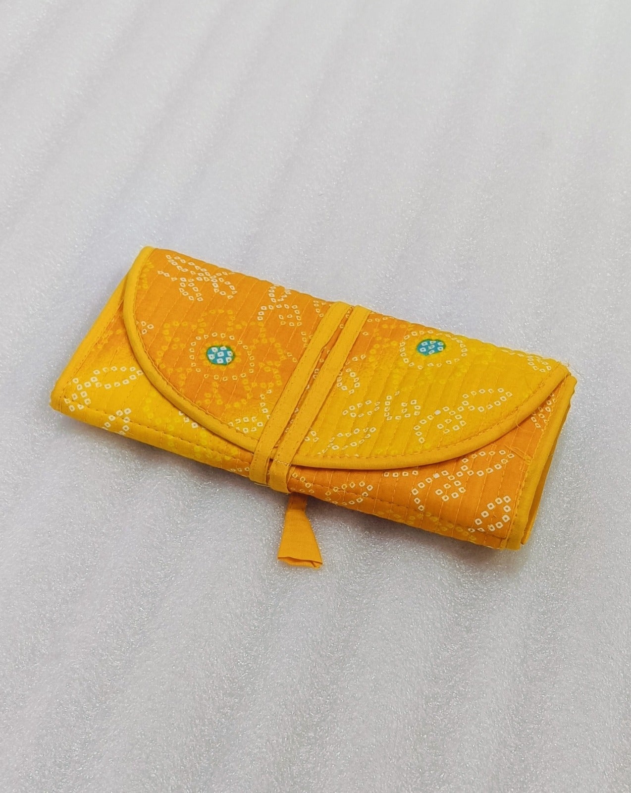 Handcrafted Travel Jewelry Organizer Roll | Artisan Fabric Jewelry Pouch