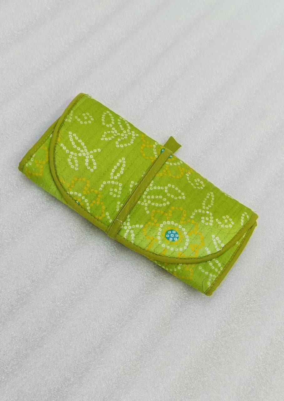 Handcrafted Travel Jewelry Organizer Roll | Artisan Fabric Jewelry Pouch