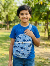 Handblock Printed Cotton Kids’ One Strap Backpack with Adjustable Straps