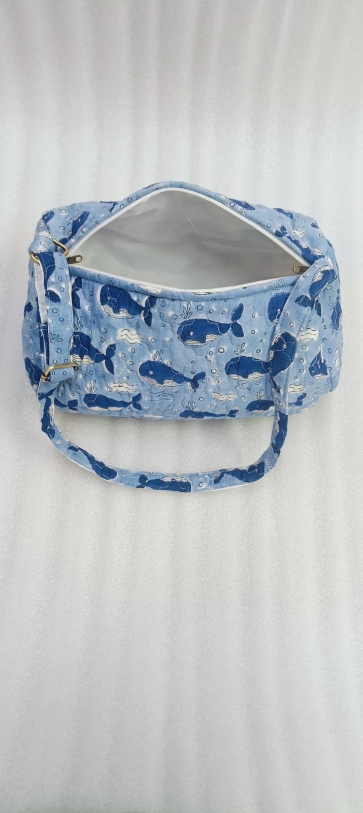 Handblock Printed Cotton Kids’ Duffle Bag with Adjustable Strap