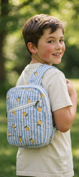 Handblock Printed Cotton Kids’ One Strap Backpack with Adjustable Straps