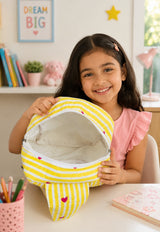 Handblock Printed Cotton Kids’ One Strap Backpack with Adjustable Straps