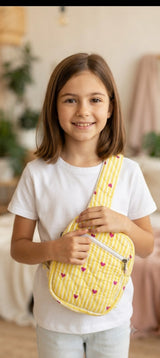 Handblock Printed Cotton Kids’ One Strap Backpack with Adjustable Straps