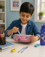 Handblock Printed Cotton Pencil Box Pouch with Zip Closure