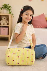 Handblock Printed Cotton Kids’ Duffle Bag with Adjustable Strap