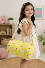 Handblock Printed Cotton Kids’ Duffle Bag with Adjustable Strap