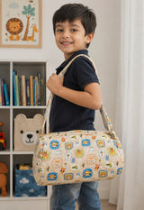 Handblock Printed Cotton Kids’ Duffle Bag with Adjustable Strap
