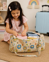 Handblock Printed Cotton Kids’ Duffle Bag with Adjustable Strap