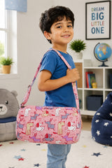Handblock Printed Cotton Kids’ Duffle Bag with Adjustable Strap