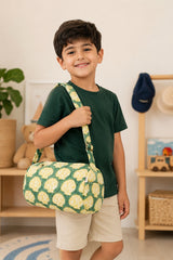 Handblock Printed Cotton Kids’ Duffle Bag with Adjustable Strap