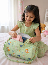 Handblock Printed Cotton Kids’ Duffle Bag with Adjustable Strap