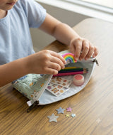 Handblock Printed Cotton Kids’ Flat Pouch with Zip Closure