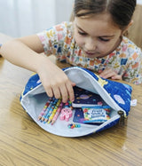 Handblock Printed Cotton Kids’ Flat Pouch with Zip Closure