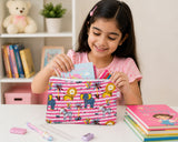 Handblock Printed Cotton Kids’ Flat Pouch with Zip Closure