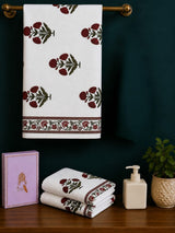 Gift Set - Handblock Printed Towels - 1 Bath + 2 Hand Towels