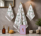 Gift Set - Handblock Printed Towels - 1 Bath + 2 Hand Towels