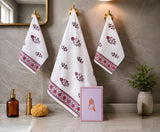 Gift Set - Handblock Printed Towels - 1 Bath + 2 Hand Towels