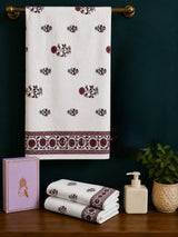 Gift Set - Handblock Printed Towels - 1 Bath + 2 Hand Towels