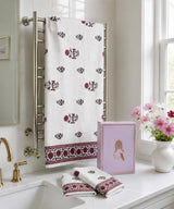 Gift Set - Handblock Printed Towels - 1 Bath + 2 Hand Towels