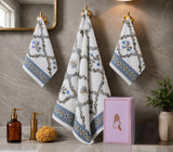 Gift Set - Handblock Printed Towels - 1 Bath + 2 Hand Towels