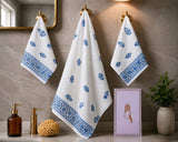 Gift Set - Handblock Printed Towels - 1 Bath + 2 Hand Towels