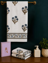 Gift Set - Handblock Printed Towels - 1 Bath + 2 Hand Towels