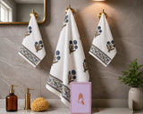 Gift Set - Handblock Printed Towels - 1 Bath + 2 Hand Towels