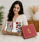 His & Her Towel Gift Set - Handblock Printed Towels - 2 Bath + 4 Hand Towels in 2 designs