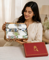 His & Her Towel Gift Set - Handblock Printed Towels - 2 Bath + 4 Hand Towels in 2 designs