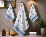His & Her Towel Gift Set - Handblock Printed Towels - 2 Bath + 4 Hand Towels in 2 designs