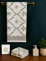 His & Her Towel Gift Set - Handblock Printed Towels - 2 Bath + 4 Hand Towels in 2 designs