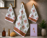 Gift Set - Handblock Printed Towels - 1 Bath + 2 Hand Towels
