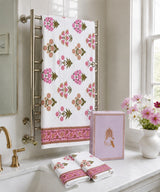 Gift Set - Handblock Printed Towels - 1 Bath + 2 Hand Towels