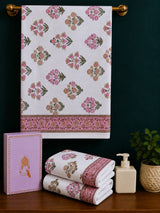 Gift Set - Handblock Printed Towels - 1 Bath + 2 Hand Towels