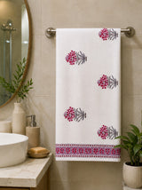 Hand Block Printed Honey Comb Cotton Bath Towel