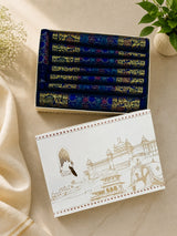 Gift Box with Banarasi Table Set with 1 Runner, 6 mats and 6 coasters
