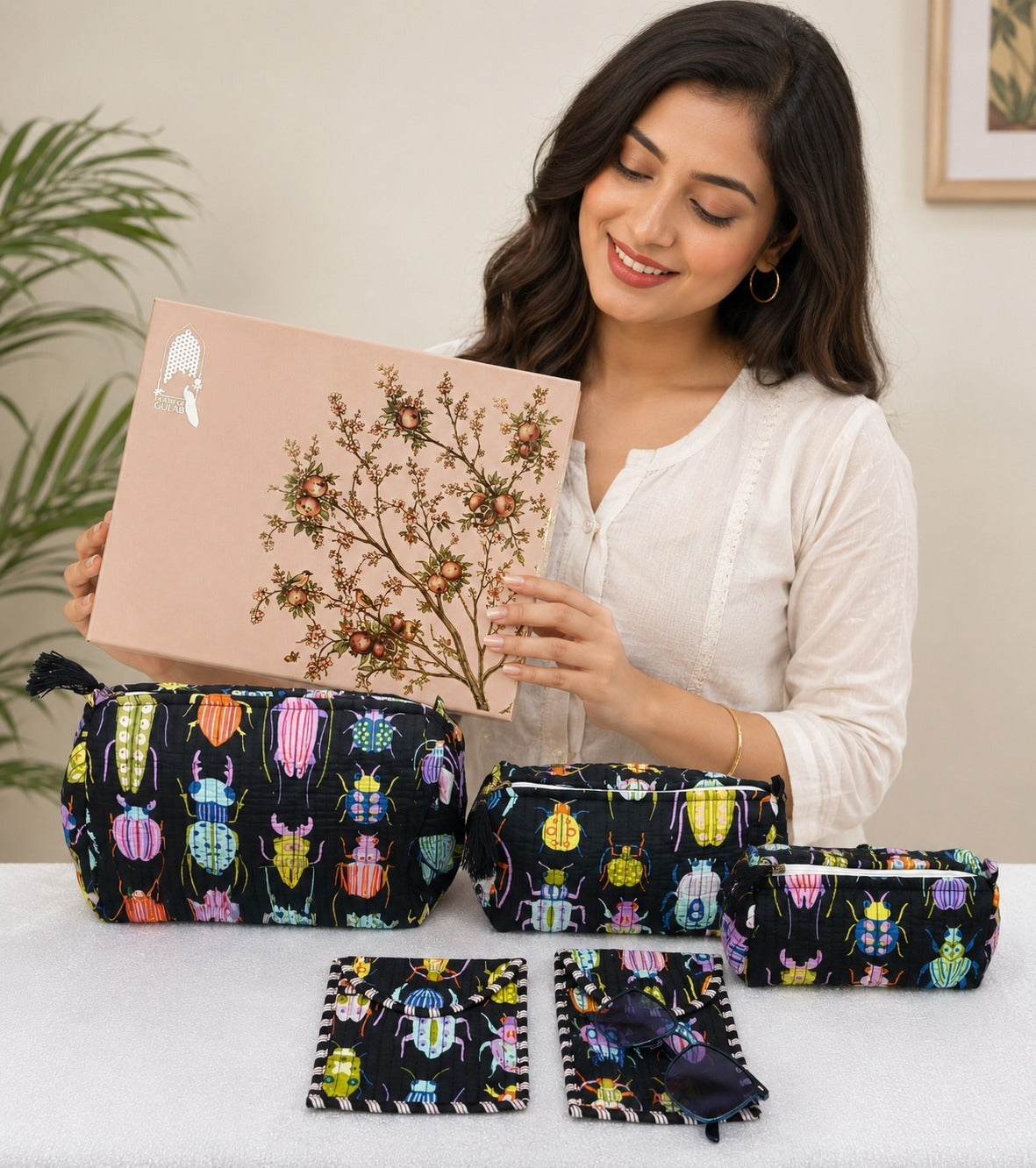 Set of 5 Utility Pouches (3 Makeup Pouches, 1 Sunglass Pouch, 1 Sanitary Napkin Pouch