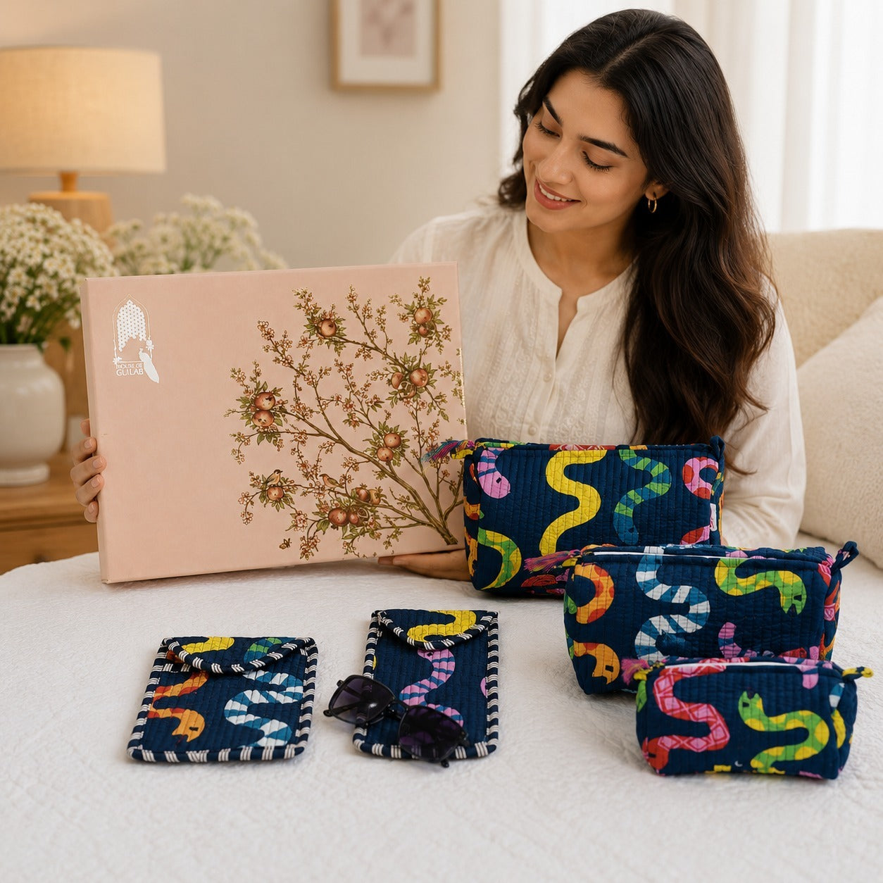 Set of 5 Utility Pouches (3 Makeup Pouches, 1 Sunglass Pouch, 1 Sanitary Napkin Pouch)