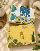 Hand Printed Bedsheet Super King Size Gift Box | 1 Super King Double Bedsheet with 2 Pillow Covers