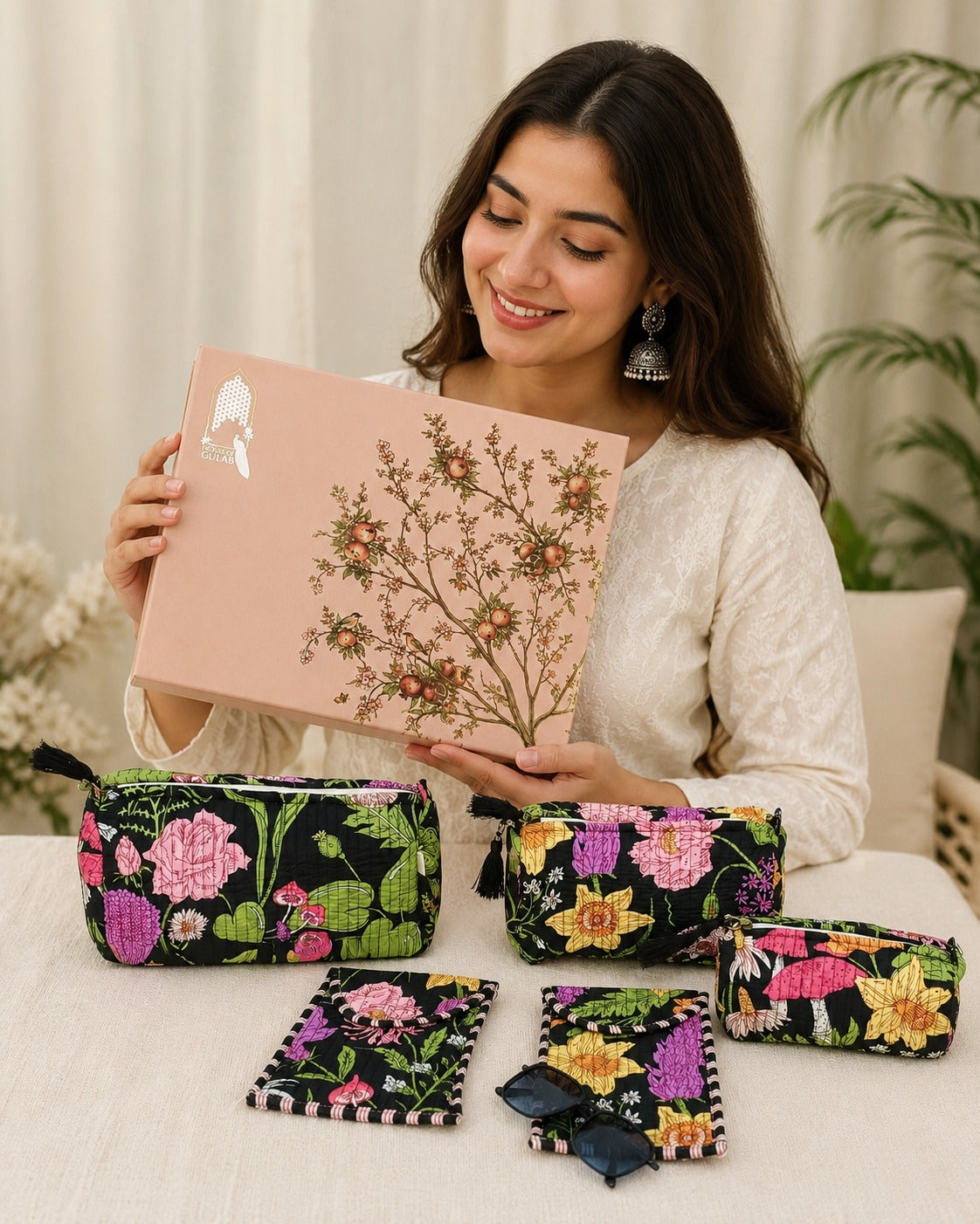 Set of 5 Utility Pouches (3 Makeup Pouches, 1 Sunglass Pouch, 1 Sanitary Napkin Pouch