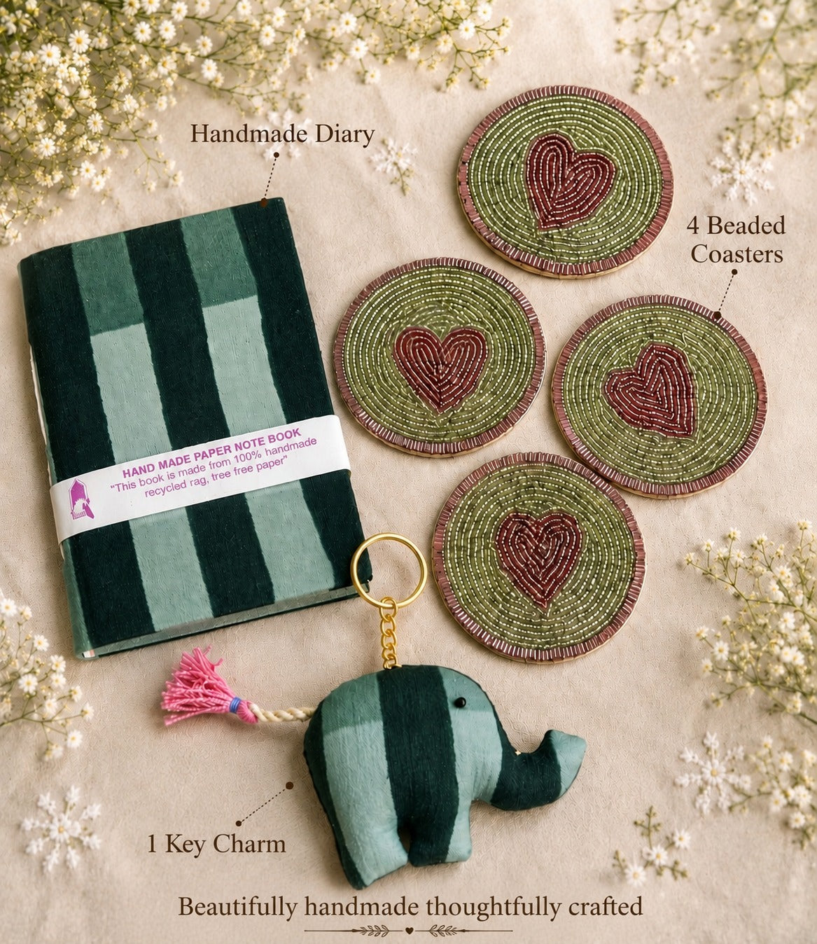 Premium Gulab Gift Box – Keychain, Coasters & Diary Set