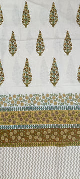 Hand Printed Bedsheet Super King Size Gift Box | 1 Super King Double Bedsheet with 2 Pillow Covers