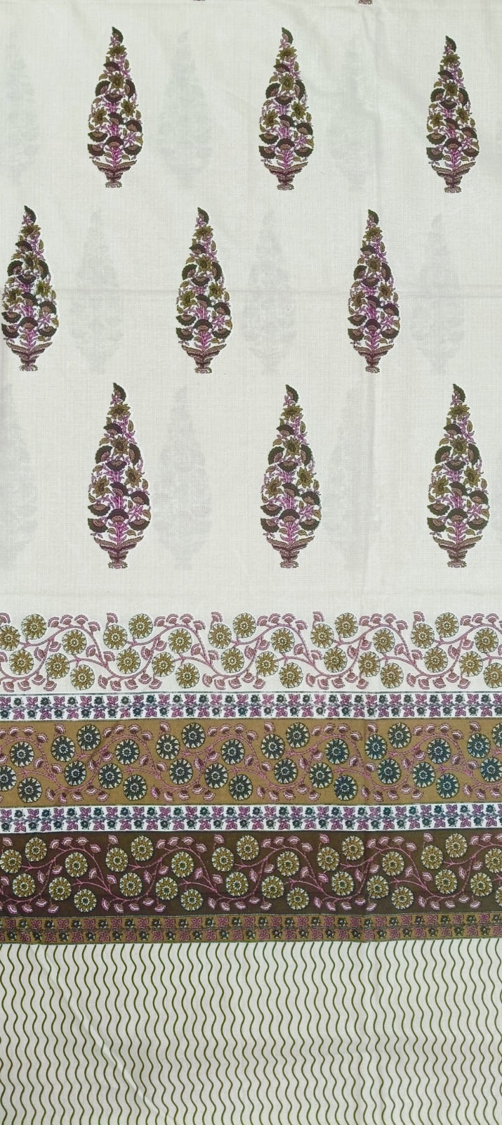 Hand Printed Bedsheet Super King Size Gift Box | 1 Super King Double Bedsheet with 2 Pillow Covers