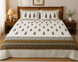 Hand Printed Bedsheet Super King Size Gift Box | 1 Super King Double Bedsheet with 2 Pillow Covers