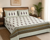 Hand Printed Bedsheet Super King Size Gift Box | 1 Super King Double Bedsheet with 2 Pillow Covers