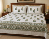 Hand Printed Bedsheet Super King Size Gift Box | 1 Super King Double Bedsheet with 2 Pillow Covers