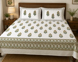 Hand Printed Bedsheet Super King Size Gift Box | 1 Super King Double Bedsheet with 2 Pillow Covers